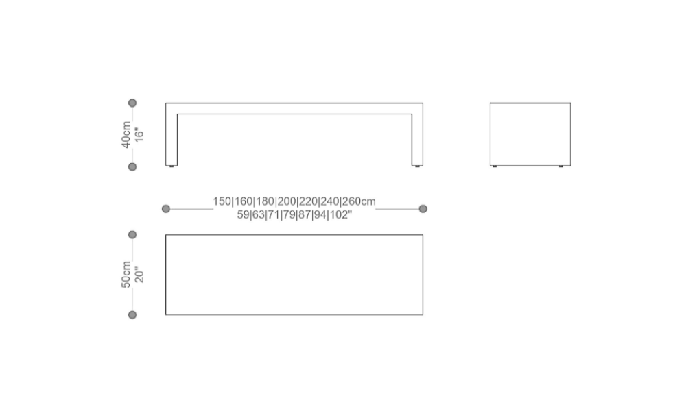 Image of the main dimensions of the product